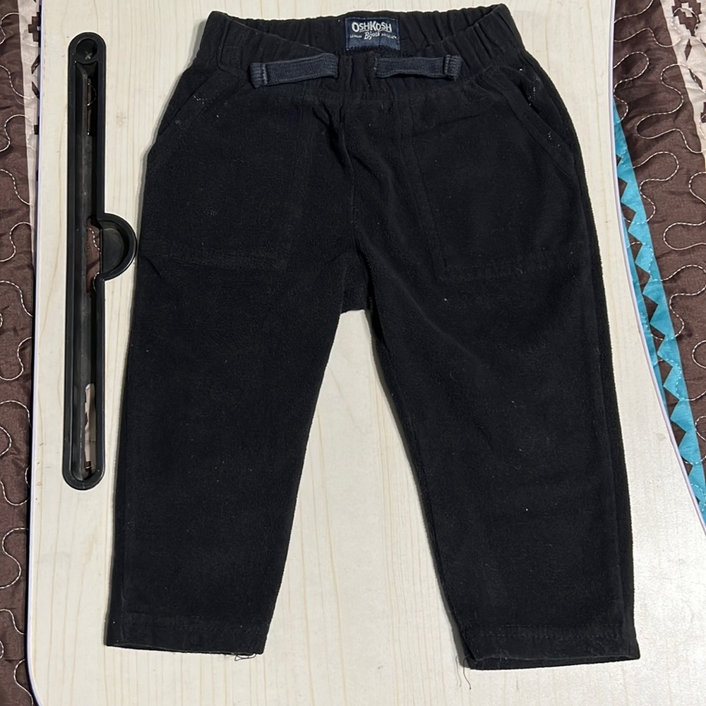 Oshkosh baby boy super soft black joggers. 12 month with 100% polyester